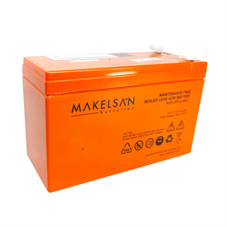 MAKELSAN 12V 9Ah, Bakımsız, Kuru Akü. UPS için Uygundur.