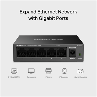 MERCUSY 5port Gigabit Yönetilemez Switch MS105GS