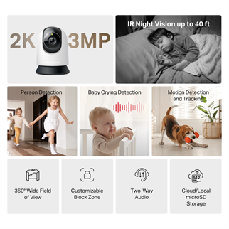 MERCUSYS 3MP 4mm Kablosuz Wıfı Pan-Tilt Harici IP Kamera MC210