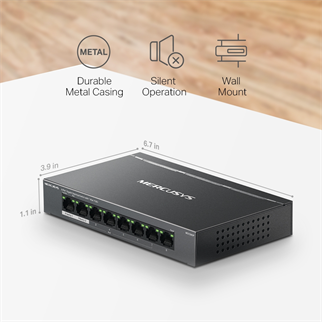 MERCUSYS 8port 65w 7port PoE+ Gigabit Yönetilemez Switch MS108GP