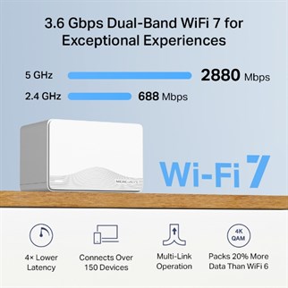 MERCUSYS HALO H25BE Wıfı7 BE3600 Dual Band Router 2-li set
