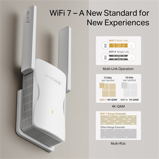 MERCUSYS ME25B BE3600 WIFI7 Menzil Genişletici Priz Tip