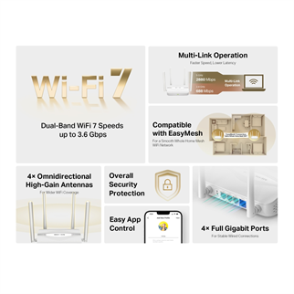MERCUSYS MR25WBE Wıfı7 BE3600 Dual Band Router