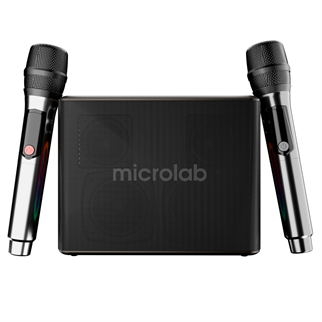 MICROLAB M60 Vega, 100W, Taşınabilir, BT/USB/AUX/TF/Type-C, RGB Işıklı, 15000mAh Batarya, 2adet Mikrofon, Karaoke/Parti, Bluetooth Speaker,