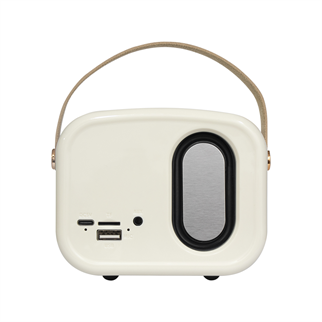 MIKADO MD-24BT, Echoes, Beyaz, 3W, Taşınabilir, USB/TF Kart/Bluetooth, 800mAh, Klasik Retro Müzik Kutusu