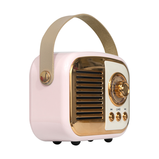 MIKADO MD-24BT, Echoes, Pembe, 3W, Taşınabilir, USB/TF Kart/Bluetooth, 800mAh, Klasik Retro Müzik Kutusu