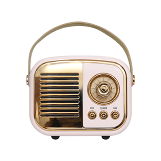 MIKADO MD-24BT, Echoes, Pembe, 3W, Taşınabilir, USB/TF Kart/Bluetooth, 800mAh, Klasik Retro Müzik Kutusu