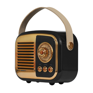 MIKADO MD-24BT, Echoes, Siyah, 3W, Taşınabilir, USB/TF Kart/Bluetooth, 800mAh, Klasik Retro Müzik Kutusu