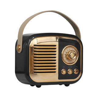 MIKADO MD-24BT, Echoes, Siyah, 3W, Taşınabilir, USB/TF Kart/Bluetooth, 800mAh, Klasik Retro Müzik Kutusu