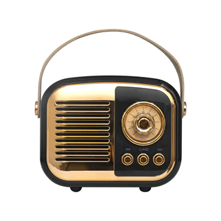 MIKADO MD-24BT, Echoes, Siyah, 3W, Taşınabilir, USB/TF Kart/Bluetooth, 800mAh, Klasik Retro Müzik Kutusu