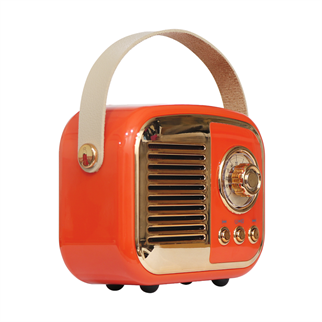 MIKADO MD-24BT, Echoes, Turuncu, 3W, Taşınabilir, USB/TF Kart/Bluetooth, 800mAh, Klasik Retro Müzik Kutusu