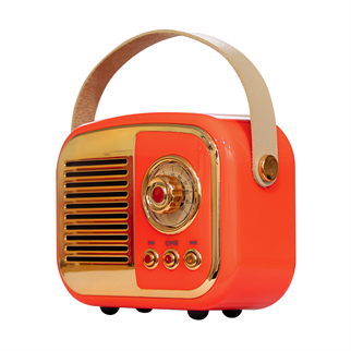 MIKADO MD-24BT, Echoes, Turuncu, 3W, Taşınabilir, USB/TF Kart/Bluetooth, 800mAh, Klasik Retro Müzik Kutusu