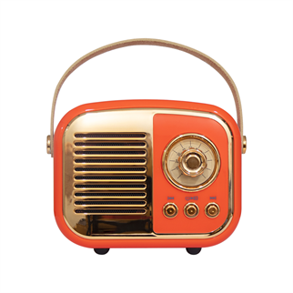 MIKADO MD-24BT, Echoes, Turuncu, 3W, Taşınabilir, USB/TF Kart/Bluetooth, 800mAh, Klasik Retro Müzik Kutusu