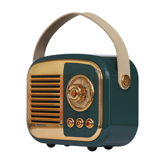 MIKADO MD-24BT, Echoes, Yeşil, 3W, Taşınabilir, USB/TF Kart/Bluetooth, 800mAh, Klasik Retro Müzik Kutusu