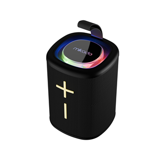 MIKADO MD-26BT, 6W, Taşınabilir, USB/AUX/BT/TF, RGB Işıklı, 1200mAh, IPX66 Su Geçirmez, Bluetooth Speaker (Siyah)
