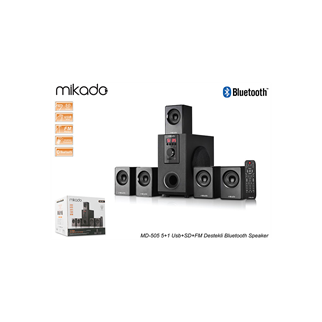 MIKADO MD-505, 70W, 5+1, Masaüstü, FM/BT/SD/USB, Siyah Kasa, Speaker