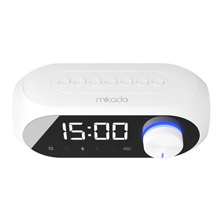 MIKADO MD-W7, Beyaz, 5W, FM Radyo, USB, AUX, Bluetooth, Kablosuz, Taşınabilir, 1200mAh Batarya, Alarmlı Saat, Derece ve Speaker