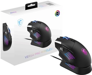 MSI GG Versa Pro Wireless 26000 DPI Kablosuz Oyuncu Faresi + Mouse Dock Pro Şarj Standı Seti