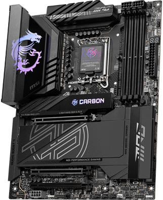 MSI MPG Z890 CARBON WIFI-7 DDR5 HDMI DP PCIE 5.0 1851p ATX