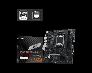 MSI PRO A620AM-B EVO AM5 DDR5 6800(OC) ANAKART