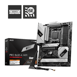 MSI PRO B650-A WIFI6E DDR5 HDMI,DP Port PCIE 4.0 AM5 ATX