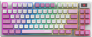 MSI Q TR GG Forge GK600 TKL Violet Switch Mekanik Beyaz/Mor Oyuncu Klavyesi