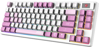 MSI Q TR GG Forge GK600 TKL Violet Switch Mekanik Beyaz/Mor Oyuncu Klavyesi