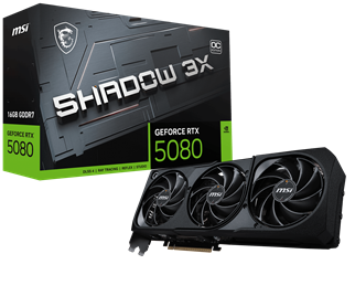 MSI RTX5080 16GB SHADOW 3X OC 16G GDDR7 256bit HDMI DP PCIe 5.0