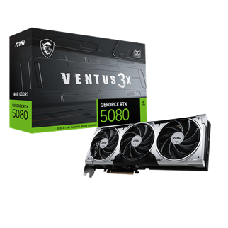 MSI RTX5080 16GB VENTUS 3X OC 16G GDDR7 256bit HDMI DP PCIe 5.0