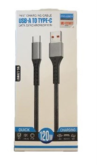 Megatech MT-120wt Hasır 120W Usb To Type-C Data Kablosu