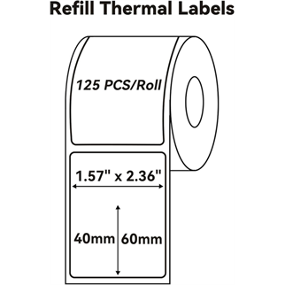 NIIMBOT T40 Etiket 40mm x 60mm 125 adet Şeffaf  (B1,B21S,B3S)