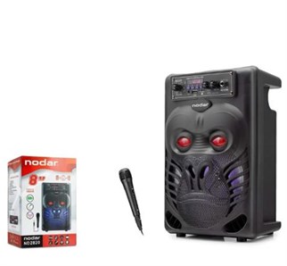 NODAR ND2820 Bluetooth Hoparlör FM Radyo 8 İnç USB TF AUX Mikrofonlu RGB - Siyah