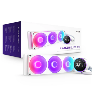 NZXT 360MM LCD KRAKEN ELITE 360 RGB v2 RL-KR36E-W2 AM5-1851p Sıvı Soğutmalı İşlemci Fanı Beyaz