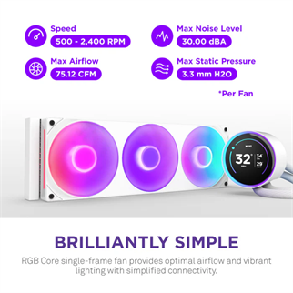NZXT 360MM LCD KRAKEN ELITE 360 RGB v2 RL-KR36E-W2 AM5-1851p Sıvı Soğutmalı İşlemci Fanı Beyaz