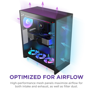 NZXT H7 FLOW 2024 CM-H72FB-R1 RGB Gaming EATX PC Kasası