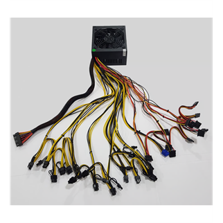 OLKO 2200, 2200W, 14cm Fan, 16xPCI-E 6+2Pin, 1x20+4Pin, 8xSata, ATX, Power Supply (PSU)