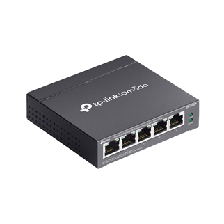 OMADA DS105GP, 5 Port Gigabit,  4 Port Gigabit PoE+, 65W, Yönetilemez, Masaüstü/Vesa Metal Kasa Sessiz Switch