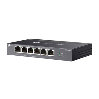 OMADA DS106GPP, 6 Port Gigabit, 3 Port Gigabit PoE+, 64W, 1 Port Gigabit PoE++, Yönetilemez, Metal Kasa Masaüstü Sessiz Switch