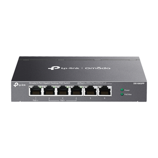 OMADA DS106GPP, 6 Port Gigabit, 3 Port Gigabit PoE+, 64W, 1 Port Gigabit PoE++, Yönetilemez, Metal Kasa Masaüstü Sessiz Switch