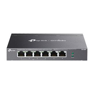 OMADA DS106P, 6 Port Megabit,  4 Port Megabit PoE+, 67W, Yönetilemez, Masaüstü Metal Kasa Sessiz Switch
