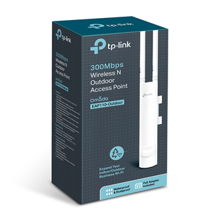 OMADA EAP110-Outdoor, 1Port Gigabit PoE, 300Mbps, 2,4Ghz, Pasif Poe, Indoor/Outdoor Access Point