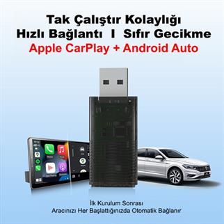 Ottocast Mini 2in1 Android ve Apple Cihazlar İçin Wireless/Kablosuz Android Auto ve Carplay Adaptörü