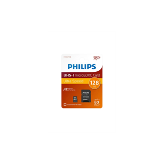 PHILIPS FM12MP45B/00, 128GB, SDXC, UHS-I, U1, Class10, MicroSD Kart Bellek (SD Adaptörlü)