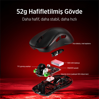 PHILIPS SPK9418B, EVNIA, Siyah, USB Nano 2,4Gh ve Bluetooth Kablosuz, 12.000dpi, Optic, 6 Programlanabilir Buton, Şarj Edilebilir, GAMING Mouse