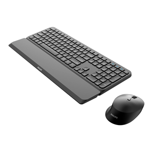 PHILIPS SPT6607B, Siyah, Türkçe Q, 2.4Ghz ve Bluetooth Kablosuz, Bilek Destekli, Multimedya Klavye Mouse Set