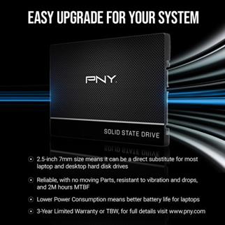 PNY 2TB CS900 SSD7CS900-2TB-RB 550-530MB/s SSD SATA-3 DİSK