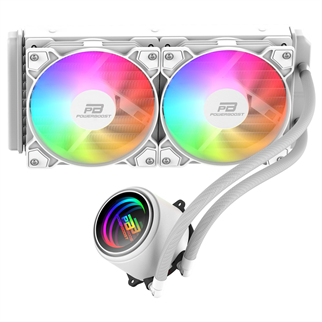 POWERBOOST 240MM CIRCLE 240W PB-LCS-CR240W Rainbow Fanlı AM5-1851p Sıvı Soğutmalı İşlemci Fanı Beyaz