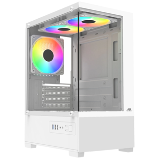 POWERBOOST 500W PB-M5001W 3-Rainbow Fanlı Gaming Micro-Tower PC Kasası Beyaz