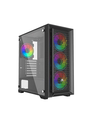 POWERBOOST 650W 80+ BRONZE PB-P705B 4-ARGB Fanlı Gaming Mid-Tower PC Kasası