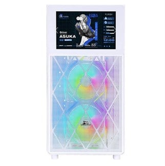 POWERBOOST PB-P4367BW 3-RGB Fanlı LCD Ekranlı Gaming Mid-Tower PC Kasası Beyaz